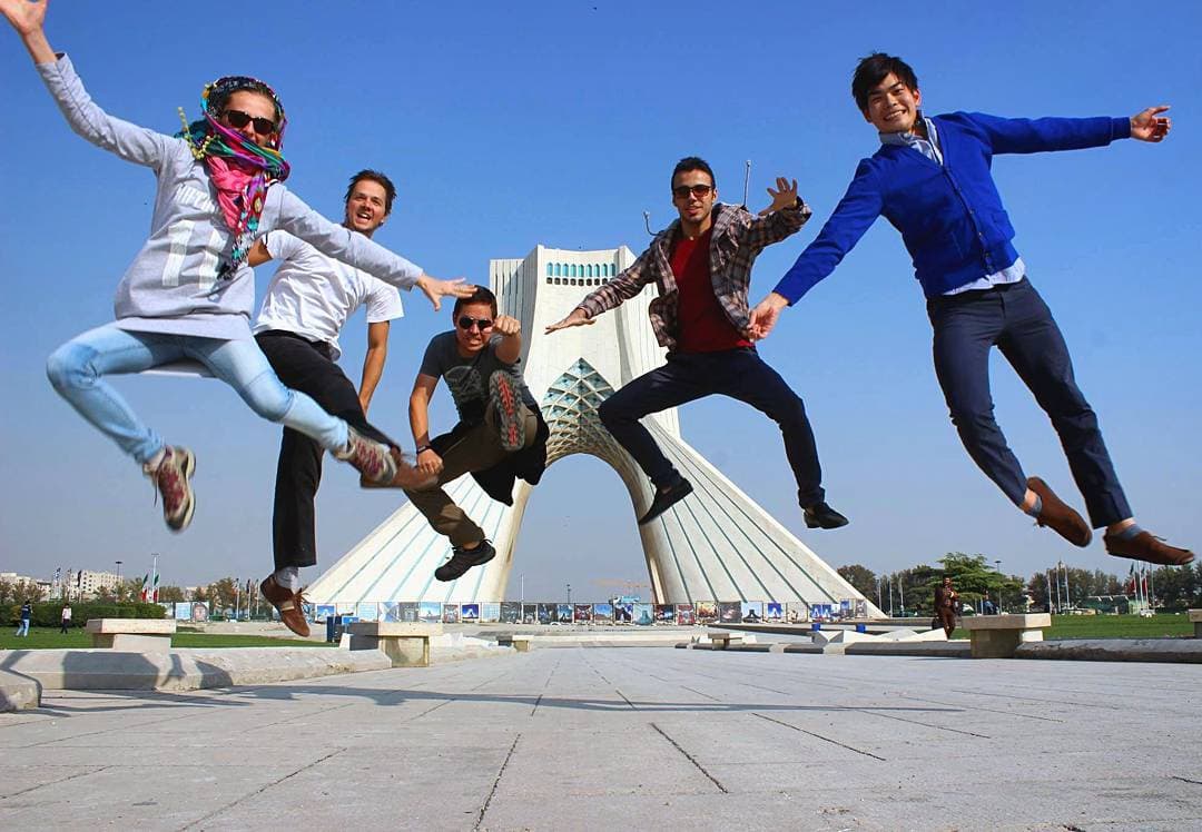 Jumping at Azadi Tower, Tehran Jumping at Azadi Tower, Tehran